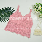 2025 New Hook And Flower Hollow Hoodie Outside The Coat Wearing A Small Sling Vest Woman