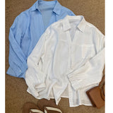 White Thin Sunscreen Long-Sleeved Shirt Coat Women Outside The Summer Shirt Loose Top