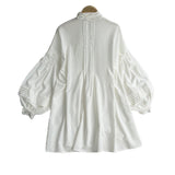 New Women's Dress French Court Doll Lace Bow Tie With Lantern Sleeve Pearl Buckle Dress