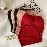 700# People Cotton Babes High-End Wooden Ear Design Hanging Neck On The Back Of The Woman With Breast Pad Lazy Sling Vest