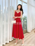 French Vintage Swear Sexy Super Fairy White Suspension Dress Seaside Vacation Dew Beach Dress Women's Summer