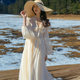 Super Fairy Vintage Ribbon Fairy Dress Dress Dress Dress Long Long Tail Senior Sleeping Dress