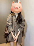 Temperament Casual Fashion Retro High-End Hair This Suit Coat Women Autumn And Winter Small And Long Loose Coat