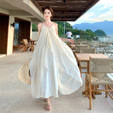 Summer Beautiful Beautiful Beach Dress Women's Seaside Vacation Bare Back Hanging Neck Hanging Dress Super Fairy