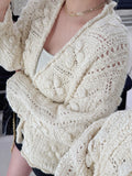Heavy-Work Hand Hook 150 Petal Incense Sweater Coat Women's Spring Romantic Atmosphere Knitted Open Shirt
