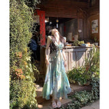 French Inter-Forest Floes Dopamine Temperamental Sling Dress With New Summer Mid-Slide