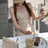Warm Soft Fragrant Jade_ Fascinating Lace Bows Slanted Holiday Bosom Skirt / Floral Dress Dress Women's Summer
