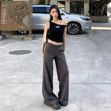 25 Years Of Spring And Summer New Elasticity Thin Feeling Slightly Loose Horn Knitted Casual Pants Women Black Trousers Snow Neil