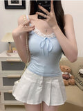 765# Pure Sexual Lace Splicing Pit Sling Sling Vest Woman With Chest Mat Inside Slimming Bottom Shirt