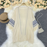 Ethnic Wind Embroidery Sunscreen Shirt Outside The Beach With Loose Coat Bohemian Tuxedo Thairy Shawl