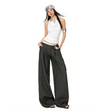 26Th Ootd!|2026 Spring New Design Feeling Casual Broad Legs Loose Thin Set Suit Pants