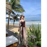Sichuan West Original Xinjiang Tourism Wasteland Wind Wearing A New Dress With The Maillard Dress Summer 2025 New Dress Set