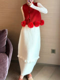 [Flower Skirt] Three-Dimensional Fluffy Fluffy Wool Rabbit Hairwood Ear Cocoon Knitted Skirt Autumn Winter Half Skirt