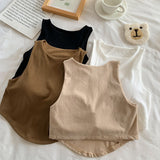 932# Irregular Sling Vest Women 2025 Spring/Summer New Sleeveless Short-Sleeveless Short-Socked T-Shirt T-Shirt Tide