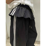 Street Design Fake Two Skirts Woven Girl Sports Trousers Nylon Casual Pants 5 Colors
