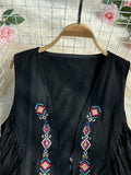 Vintage Bohemian Vest Women's Summer Tuxedo Embroidery Design Small Chic Light Luxury Blouse Tide