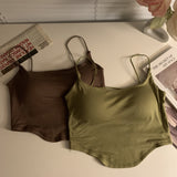 935 # Spice Girls With Chest Pads Small Vest Sling Women's Summer Tight Short Inside The Bottom Shirt Sleeveless Wear