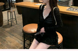 Soft Sister 60 100 Wool Knitted Hollow Top Lace Skirt / Polo Short Sleeve