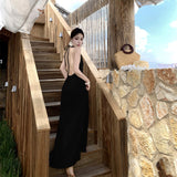 Sanya Seaside Resort Beach Dress Women 2025 Spring And Summer New Design Sense Of The Back Sexy Hanging Neck Dress