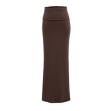 Black Falling Hottie Sexy A-Word High-Rise Half-Dress Girl Spring And Summer New Fishtail Dress Hip Repair Skirt