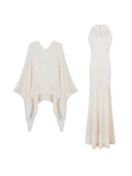 Lazy Shawl Dress With Shawl Dress In Autumn Design Of Fishtail Cheongsam Knitted Dress