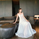 2025 Hanging Neck Chiffon Set Spring New Sweet High-End Half-Dress Two-Piece