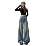 Full Of Star River Hot Wide-Legged Jeans Women 2026 Autumn High-Waist Loose High-End High-Sense Tug Trousers Cotton