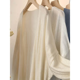 Knitted Coat Autumn Lazy Wind Sun Cardigan Women Summer Long Loose Sling Skirt Outside The Shawl Hooded Shirt Top