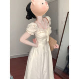 French Sweet Dress Women's Summer Design Small Hollow Princess Dress Tea Rest Gentle Wind Waist Long Skirt