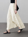 College Windy Wrinkled Big Skirts To The Long Skirts ~ 2025 Spring New Thin 100-Fold A-Word Half-Body Skirt