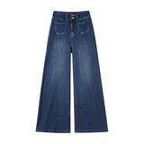High-Rise Wide-Legged Jeans Women's Autumn 2026 New Thin Loose Design Trumpet Straight Trousers