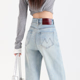 High-Rise Elastic Micro-Horn Jeans Women 2026 New Slimming Without Leg Thin Mop Horseshoe Pants