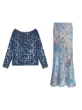 New Chinese-Style V-Necked Squint Sweater Filament Velvet Half Dress Suit Women's Autumn And Winter