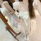 Gentle Floral Sling Skirt French Retro Waist Repair New Square Dress This Year Popular Sweet Women's Clothing