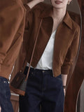 Autumn Fashion Fashion Fashion High-Grade Cold Is A Unique And Beautiful Retro Style Coffee Color Short Coat