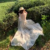 Beautiful Splicing Big-Lup With Lace Strapped Lace Dress Pure Desire Holiday Elegant Fairy Show Skinny Dress Girl Summer