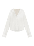 Lusi The Same ¶ÐÃæ Acetic White Shirt Female Thin Long-Sleeved Shirt Spring And Autumn