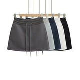 Vintage Casual Sports Gray Skirt Women Black A-Character Skirt Skirt Skirt With Hip Skirt